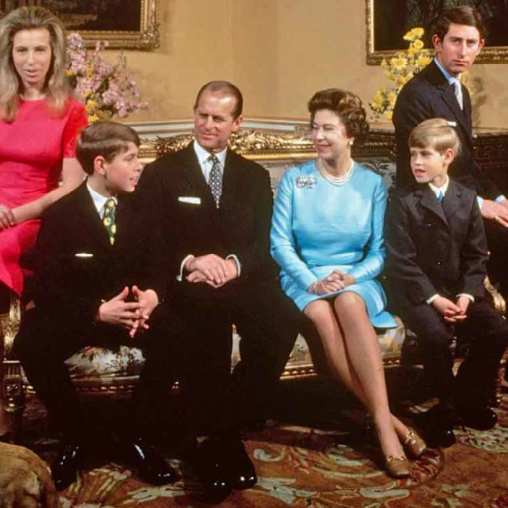 Queen Elizabeth II with the family