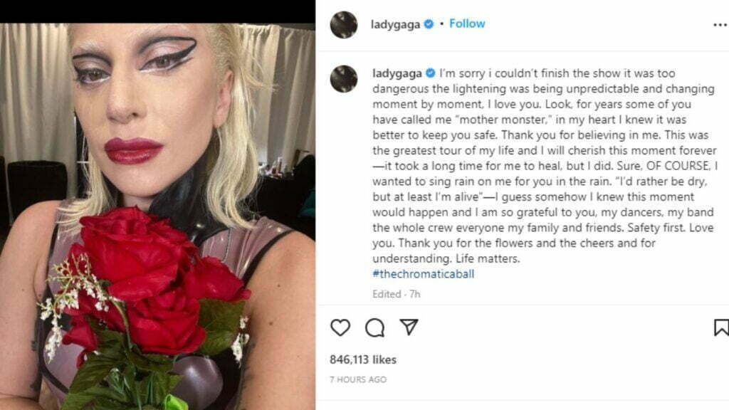 Lady Gaga Instagram Post