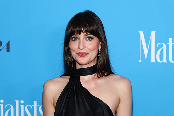 Dakota Johnson during a promotional interview for Materialists