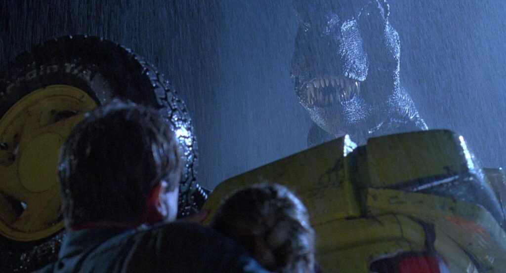 Jurassic Park T-Rex CGI groundbreaking scene