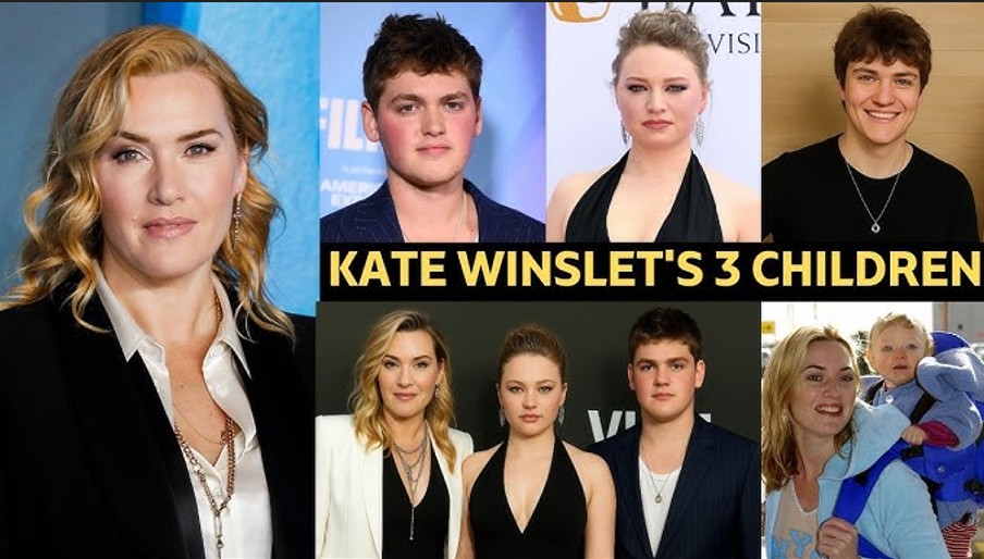 Kate Winslet with her three children